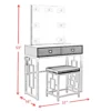 Margo Vanity Table with Power, Mirror, Stool & Light - Image 3