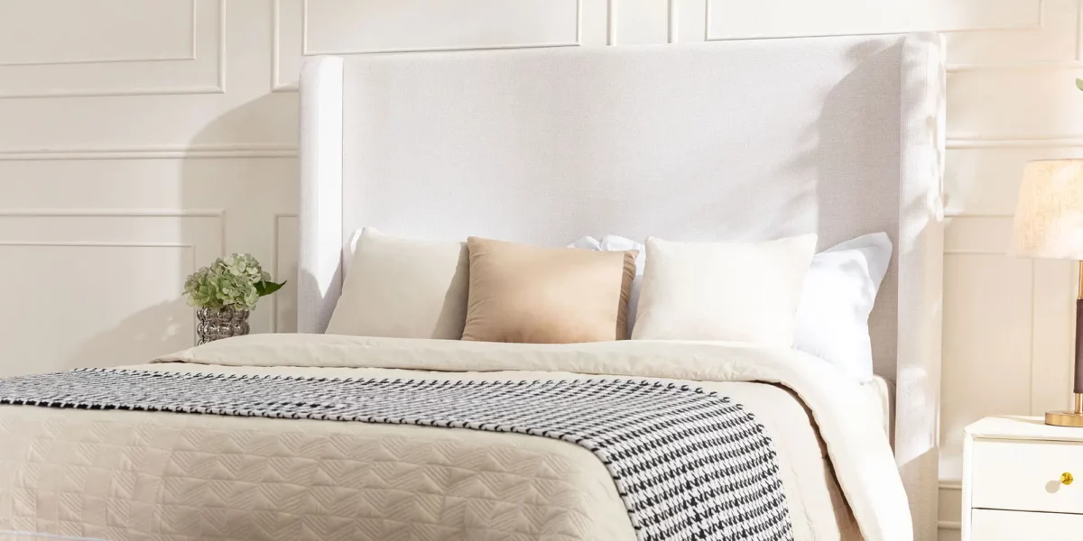 Harper Upholstered Platform Bed 54" High Headboard - Image 3