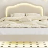 Alicia Velvet Upholstered Bed with Smart LED