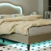 Alicia Velvet Upholstered Bed with Smart LED - Image 3