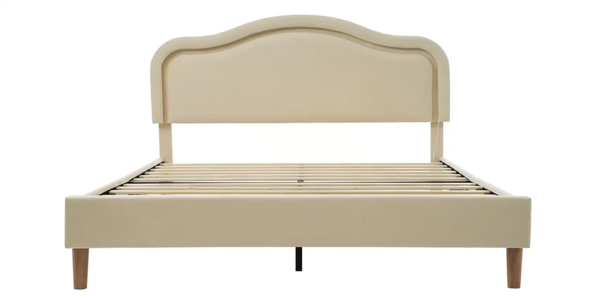 Alicia Velvet Upholstered Bed with Smart LED - Image 4