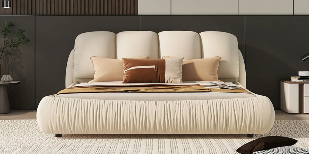 Beverly Hills Luxury Upholstered Bed With Padded Backrest - Image 6