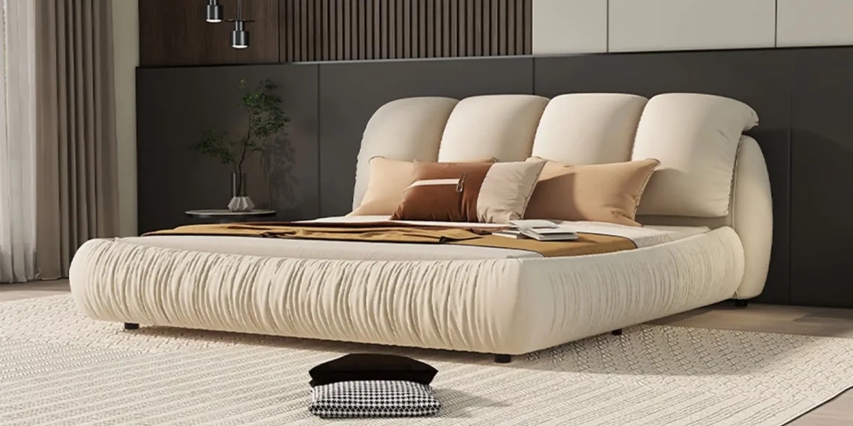 Beverly Hills Luxury Upholstered Bed With Padded Backrest - Image 7