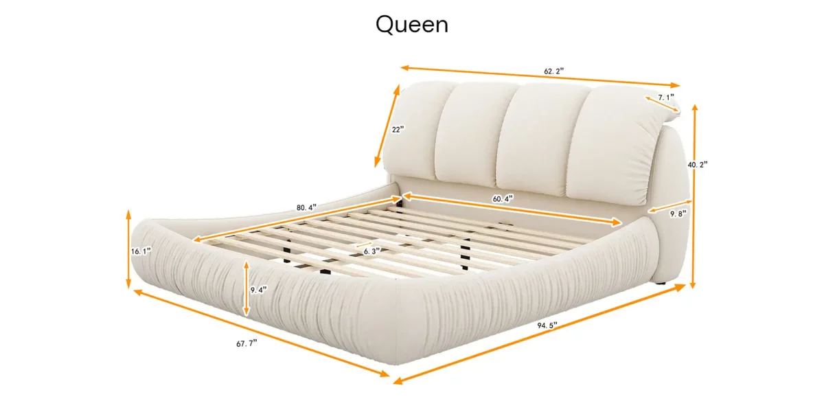 Beverly Hills Luxury Upholstered Bed With Padded Backrest - Image 11
