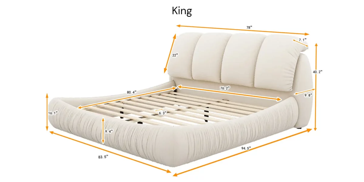 Beverly Hills Luxury Upholstered Bed With Padded Backrest - Image 12
