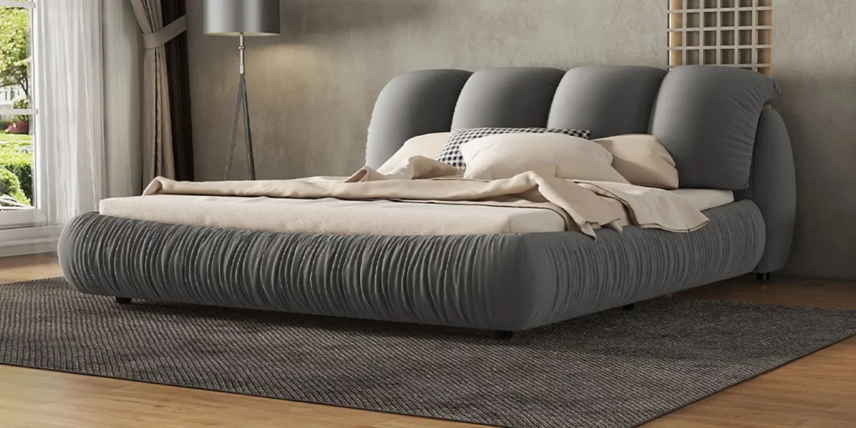Beverly Hills Luxury Upholstered Bed With Padded Backrest - Image 14