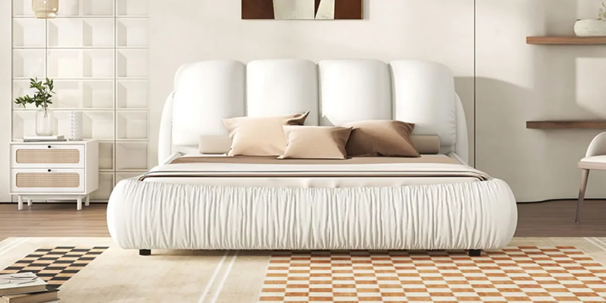Beverly Hills Luxury Upholstered Bed With Padded Backrest - Image 15