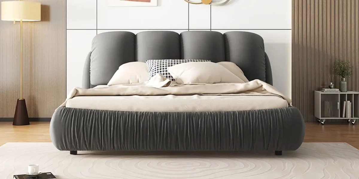 Beverly Hills Luxury Upholstered Bed With Padded Backrest - Image 2