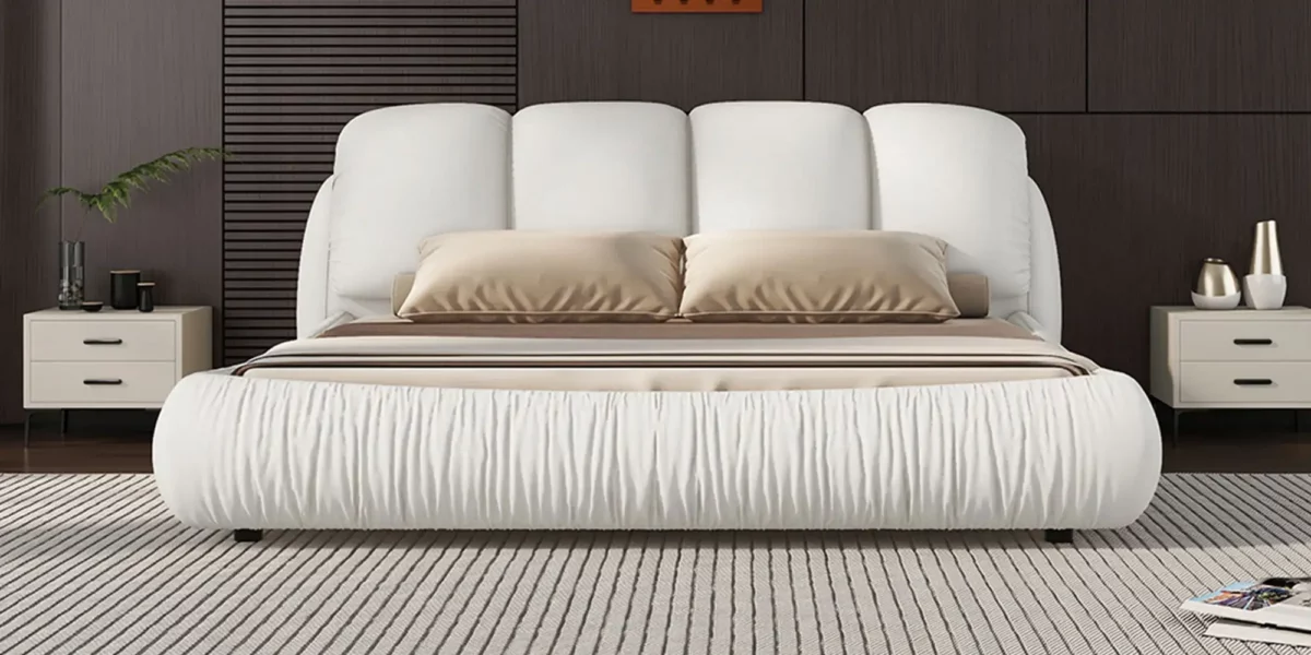 Beverly Hills Luxury Upholstered Bed With Padded Backrest - Image 4
