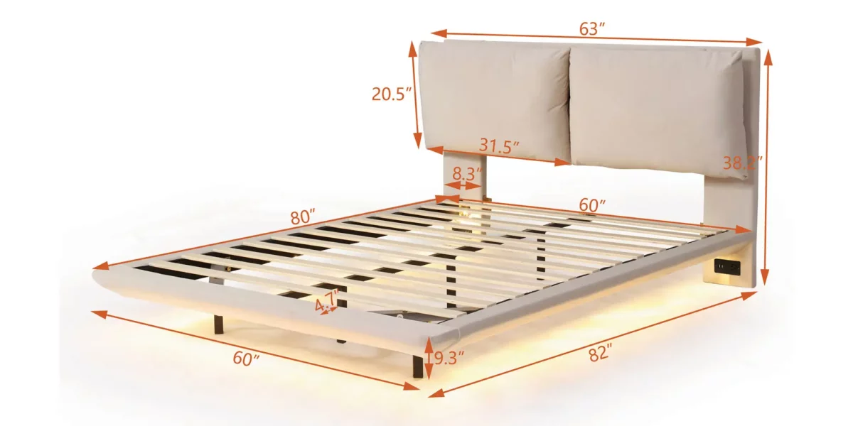 Cardi Upholsted Platform Bed with Sensor Lights - Image 11