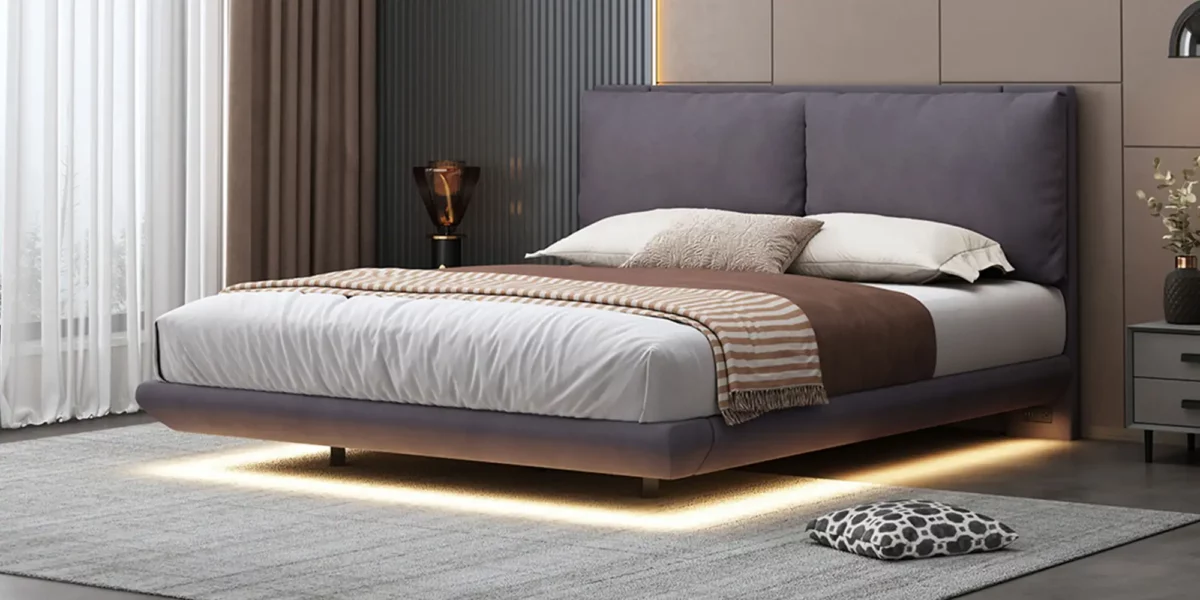 Cardi Upholsted Platform Bed with Sensor Lights - Image 4