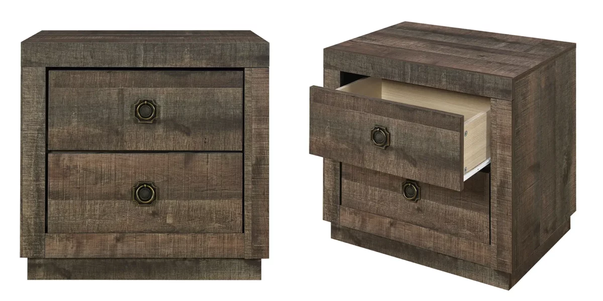 Carson Farmhouse Platform Bedroom set with 2 Nightstands - Image 4
