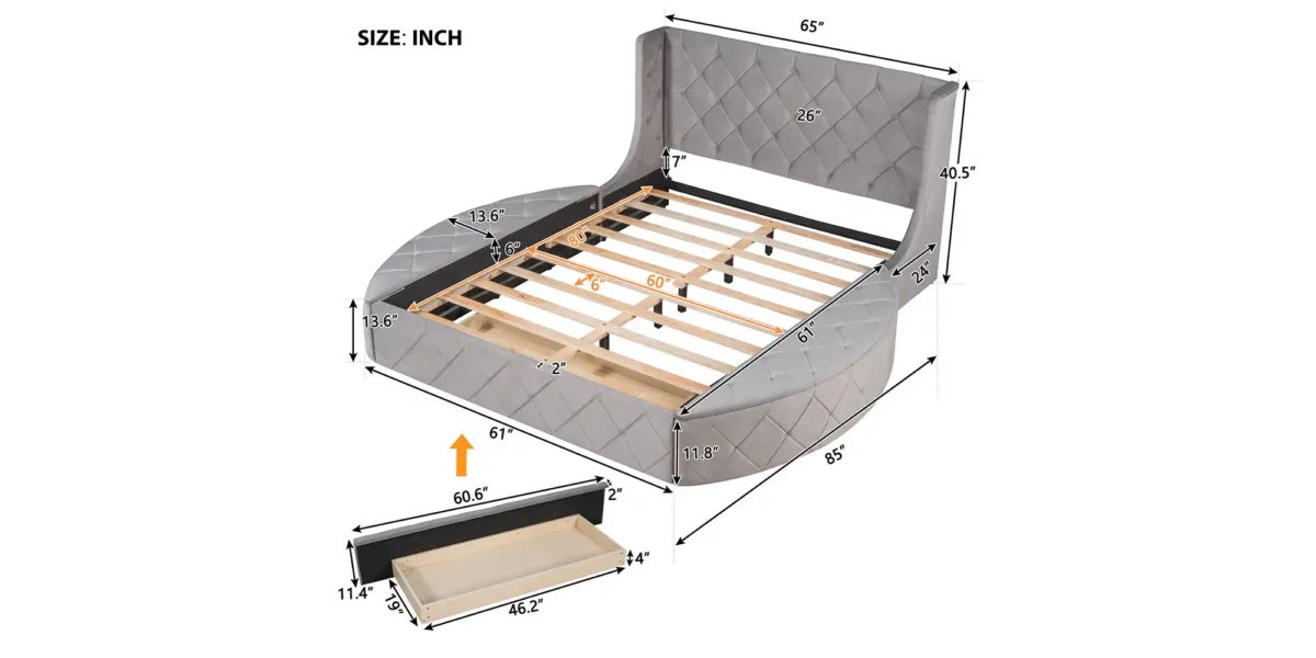 Cersi Upholstered Platform Bed - Image 15