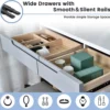 Julia Vanity With Adjustable Brightness Mirror and Cushioned Stool - Image 5