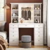 Kara Vanity Desk with LED Lighted Mirror
