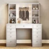 Kara Vanity Desk with LED Lighted Mirror - Image 2