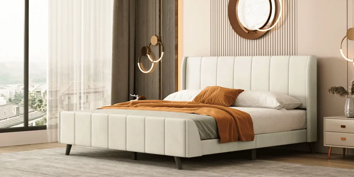 Markie Upholsterd Platform Bed - Image 2