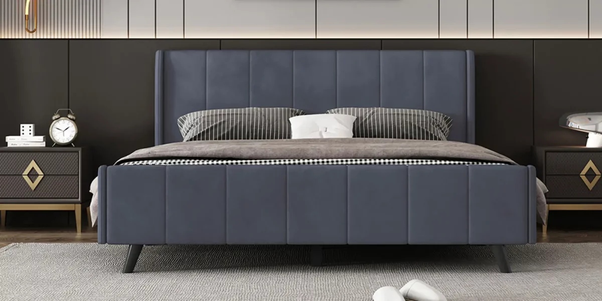 Markie Upholsterd Platform Bed - Image 9