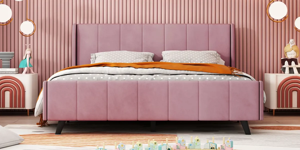 Markie Upholsterd Platform Bed - Image 10