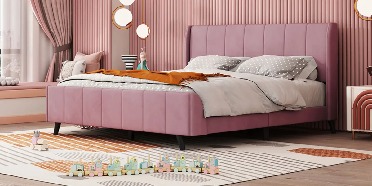 Markie Upholsterd Platform Bed - Image 11
