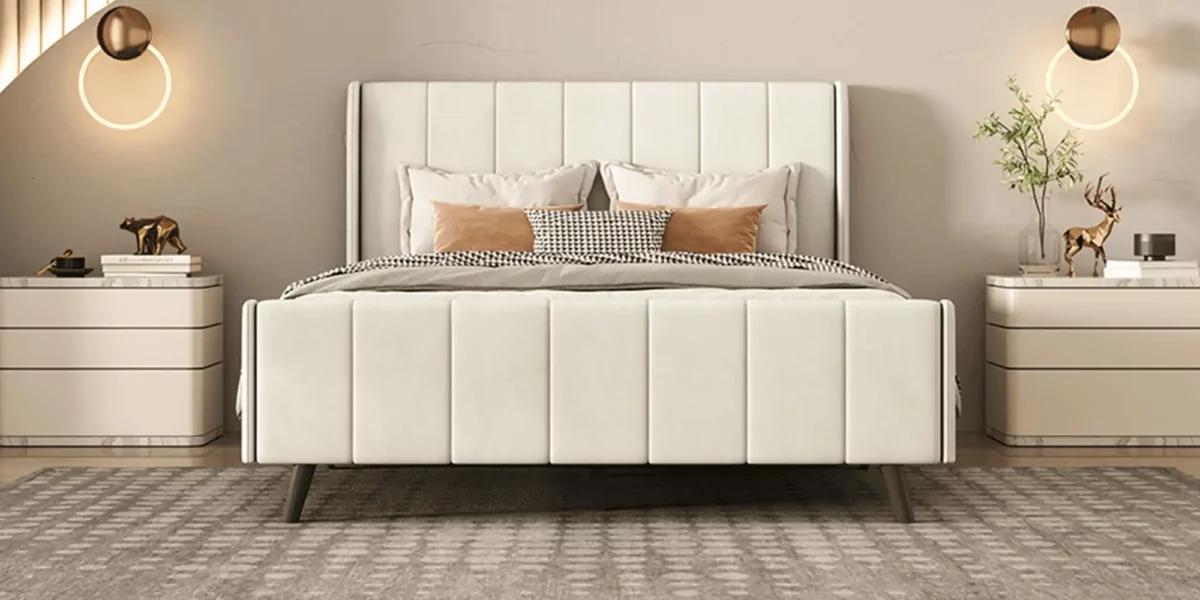 Markie Upholsterd Platform Bed - Image 6