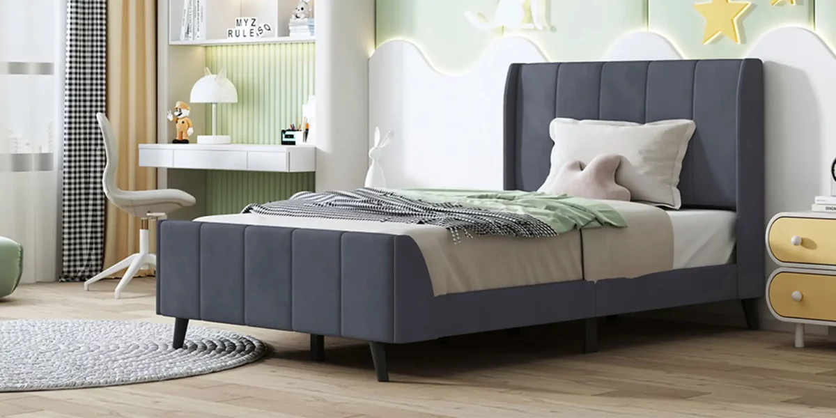 Markie Upholsterd Platform Bed - Image 19