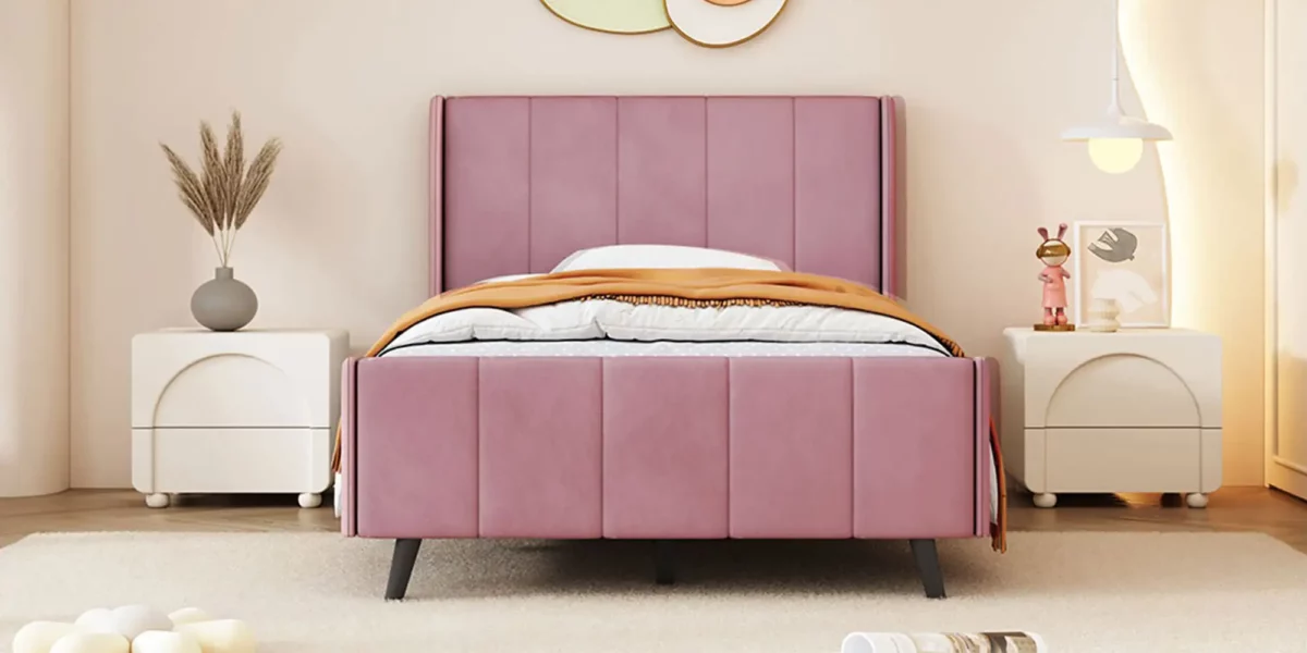 Markie Upholsterd Platform Bed - Image 16