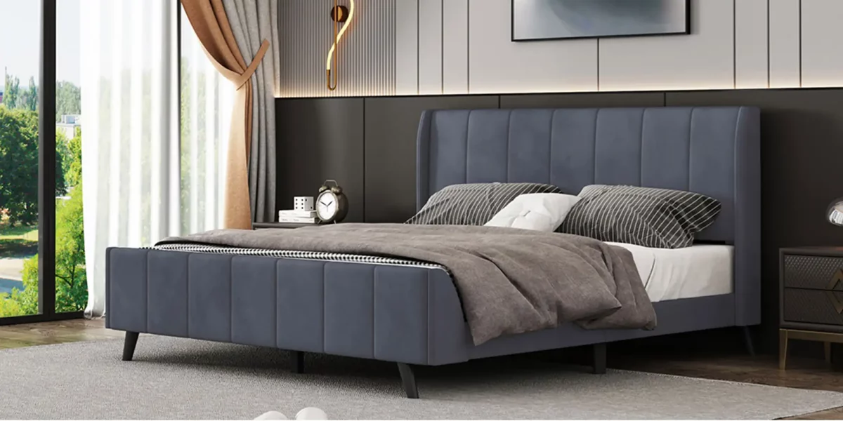 Markie Upholsterd Platform Bed - Image 8