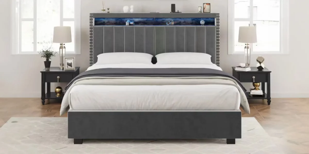 Parry Lift Storage Platform Bed With LED Lights