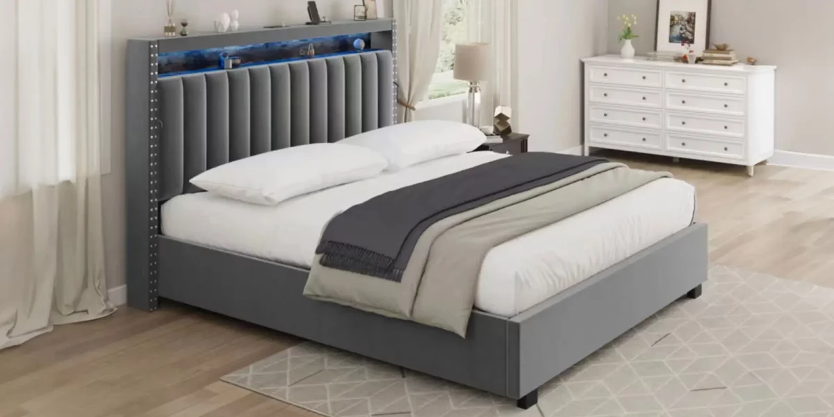 Parry Lift Storage Platform Bed With LED Lights - Image 2