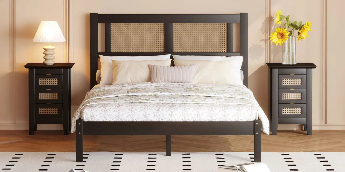 Randi 3 Piece Bedroom Set with Platform Bed & 2 Nighstands