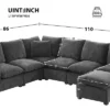 Shaq 110" Modern U Shaped Sectional - Image 18