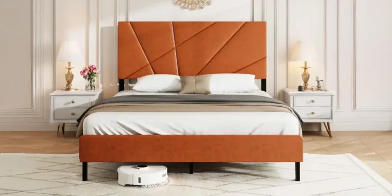 Kuzco Vintage Brown Platform Bed-01