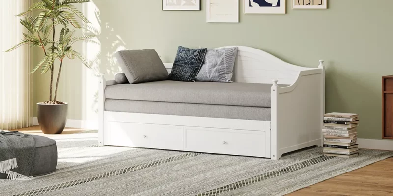 Wood Daybed with Storage Drawers-01